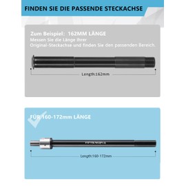 WildKids Thru Axle Adapter M12 for Bicycle Trailer Coupling, Bicycle Thru Axle Adapter, Bicycle Thru Axle, Adjustable Shaft Length