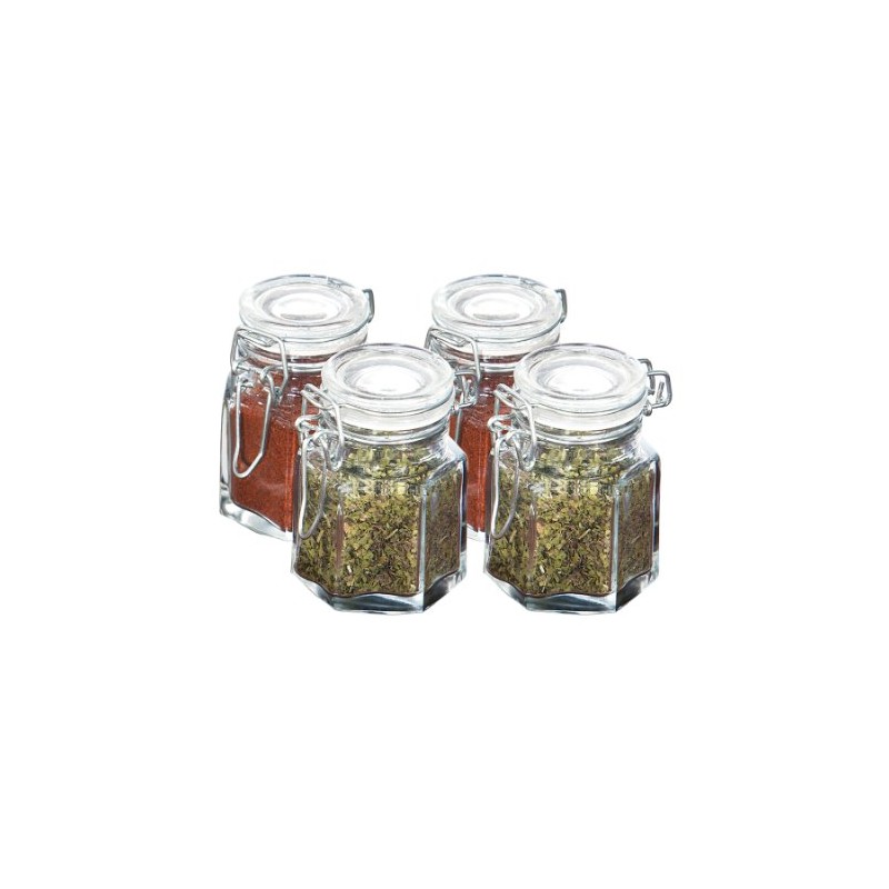 Premier Housewares Spice Jars with Clip Tops - 8 x