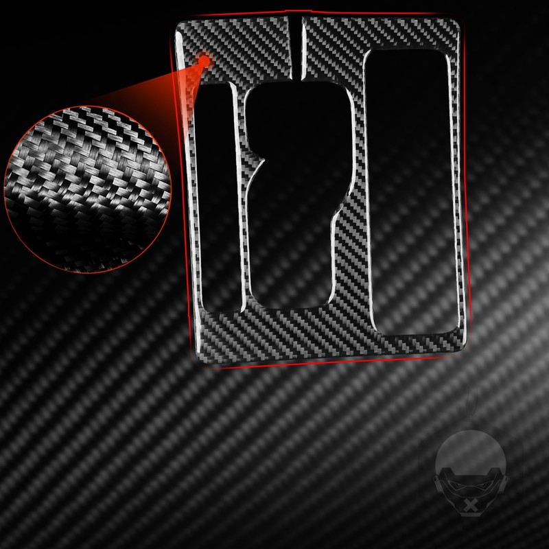 Carbon Fiber Car Gear Shift Knob Console Panel Cover Trims