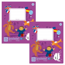 Formati Language Book V.1 Quart 20 Sheets Lined with Combination of Picture and Vocabulary Section, Pack of 2, Made from 100% Recycled Paper