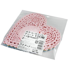 Artnap AMLP-6HA Commercial Colored Lace Paper, Heart, 5.9 inches (15 cm) Type, Includes Colors, 120 Sheets