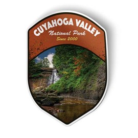 Squiddy Cuyahoga Valley Brandywine Falls Ohio National Park - Vinyl Sticker Decal for Phone, Laptop, Water Bottle (3" Tall)