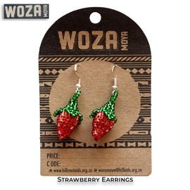 Strawberry Earrings | by Woza Moya (Come Spirit of Change) | Handmade by The Hillcrest AIDS Centre Trust Crafters in South Africa