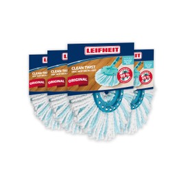 Leifheit Clean Twist Disc Mop Ergo Micro Duo Set of 4, Mop Cover, Replacement Cover, Set of 4, for Clean Twist Disc Mop Ergo