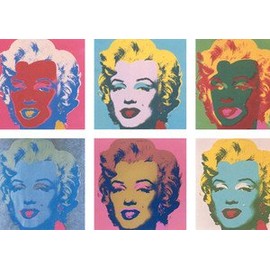 andy warhol - marilyn monroe x 6 colour faces - A3 Poster