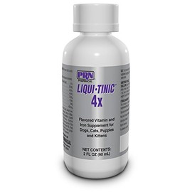 Liqui-Tinic 4X Flavored Vitamin and Iron Supplement for Dogs, Cats, Puppies & Kittens, 2 oz.