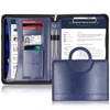 Darolin Zippered Leather Padfolio Portfolio with Hidden Handle and Clipboard,