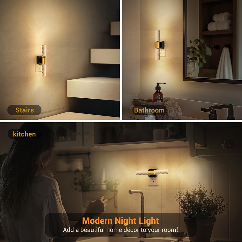 JandCase 180° Rotating Night Lights Plug into Wall, 2 Pack