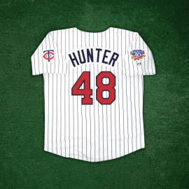 Majestic Torii Hunter 1997 Minnesota Twins Jackie 50th Cooperstown Men's Home Jersey - M