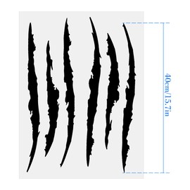 Car Sticker - GLADFRESIT - 2Pcs Claws Scratch Stickers Claw Marks Headlight Decal Black Claw Mark Car Decal Waterproof Monster Claw Scratch Decal(Black)