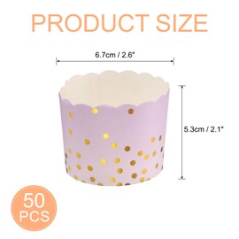 sourcing map 50pcs Cupcake Wrappers for Wedding, Paper Baking Cups, and Muffins Liners for Birthday Wedding Party Supplies Purple