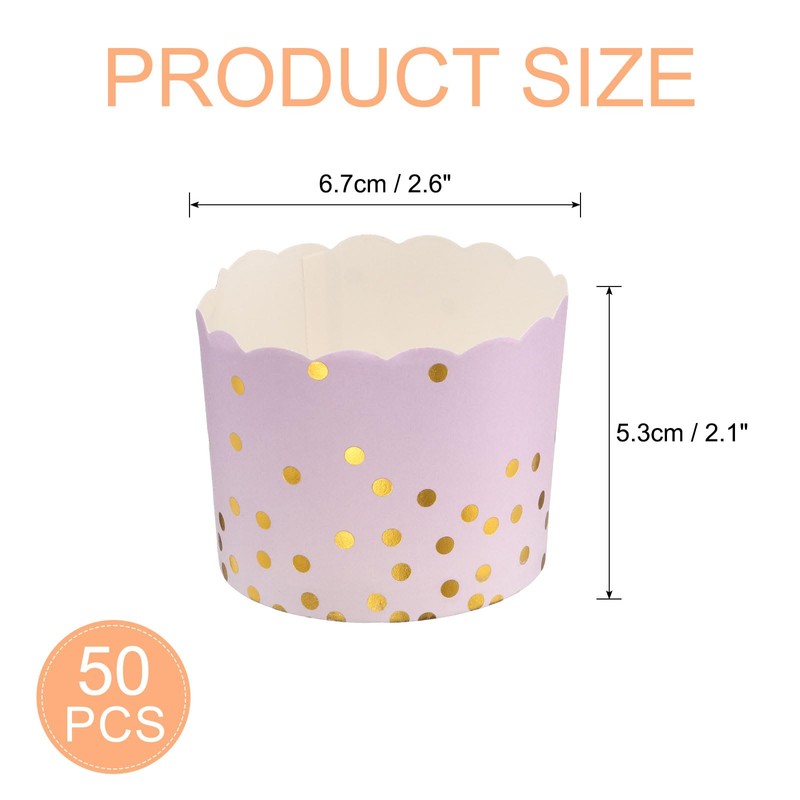 sourcing map 50pcs Cupcake Wrappers for Wedding, Paper Baking Cups,