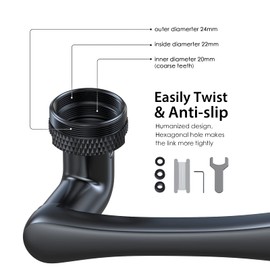 Faucet Extender 1440°, Faucet Aerator Extender with Splash Filter, Robotic Arm Extension Faucet Aerator Sink Face Wash Attachment for Kitchen Sink Bathroom