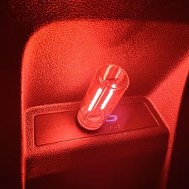 UHANBUT USB LED Car Interior Atmosphere Light, Plug-in USB Touch Control Auto Ambient Lighting Lamp, Mini Vehicle Interface Charging Night Light, Retro Decoration Lamps for Cars, Bedroom (Red)