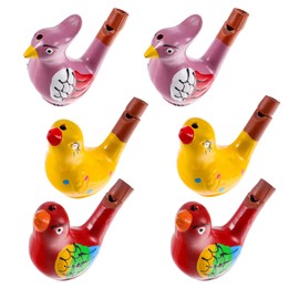 NUOBESTY Water Bird Whistles Ceramic Bird Whistles Bird Shape Whistles Water Warblers Musical Instruments for Party Favors Kids Early Learning Educational, 6Pcs