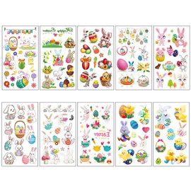 Pack of 10 Easter Egg Stickers, Easter Egg Rabbit Stickers, Easter Children's Stickers, Egg Rabbit, Lamb and Chick Stickers, Easter Decorations, Easter Bunny Gifts