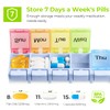 AUVON Weekly Pill Organizer Arthritis Friendly, BPA Free Travel 7