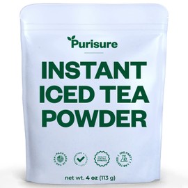 Purisure Unsweetened Iced Tea Powder, Instant Black Tea, Real Black Leaves, Powdered Iced Unsweetened with Zero-Calories, Sugarless Instant Tea, 4 oz, 192 Serving Pack
