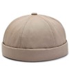 Brimless Skullcap No Visor Rolled Cuff Retro Docker Beanie Cap