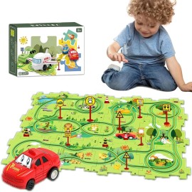 Unbranded 25PCS Puzzle Racer Kids Car Track Set for Kids Christmas Birthday Gift