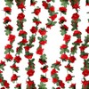 DBOO Artificial Fake Rose Garland - 2pcs 8ft Realistic Silk
