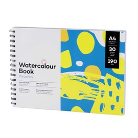 Watercolor Spiral Notebook A4 Painting Paper 30 Sheet Blank Sketchbook Professional Watercolor Paper Pad for Artist Student Hardcover Journal with Wire Bound Doodle Profile Photo Notepad Card Paper