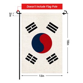 South Korea Garden Flags Small South Korean Flag 12x18 Inch Double-Sided Burlap Flag for Outdoor Yard, Porch & Patio Decoration (South Korea)