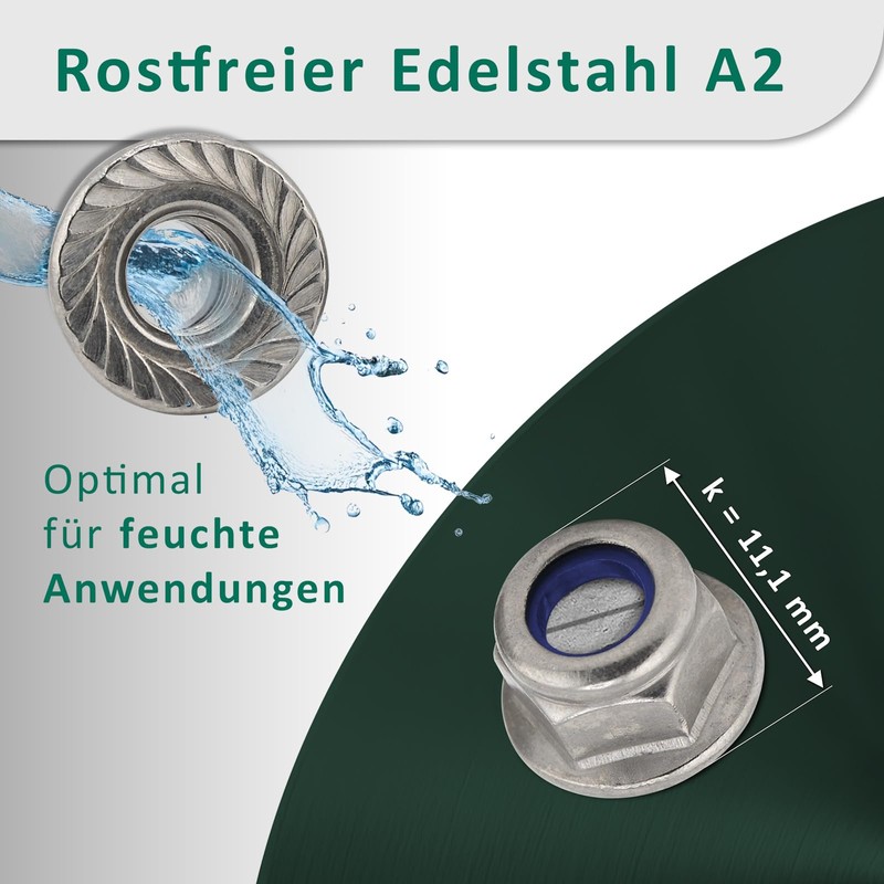 DSM - Flange Nuts M8 - A2/V2A Stainless Steel -