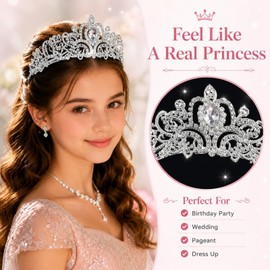 Crystal Tiara Crown with Combs for Women and Girls, Princess Queen Bridal Rhinestone Headbands for Wedding Birthday