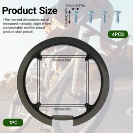 Zerquell Bicycle Chain Wheel Cover, Protective Film for 42t and 44t Chains, Plastic Sprocket Cover, Protective Plate for Mountain Bikes, Chain Guard Ring Crankset (Black)