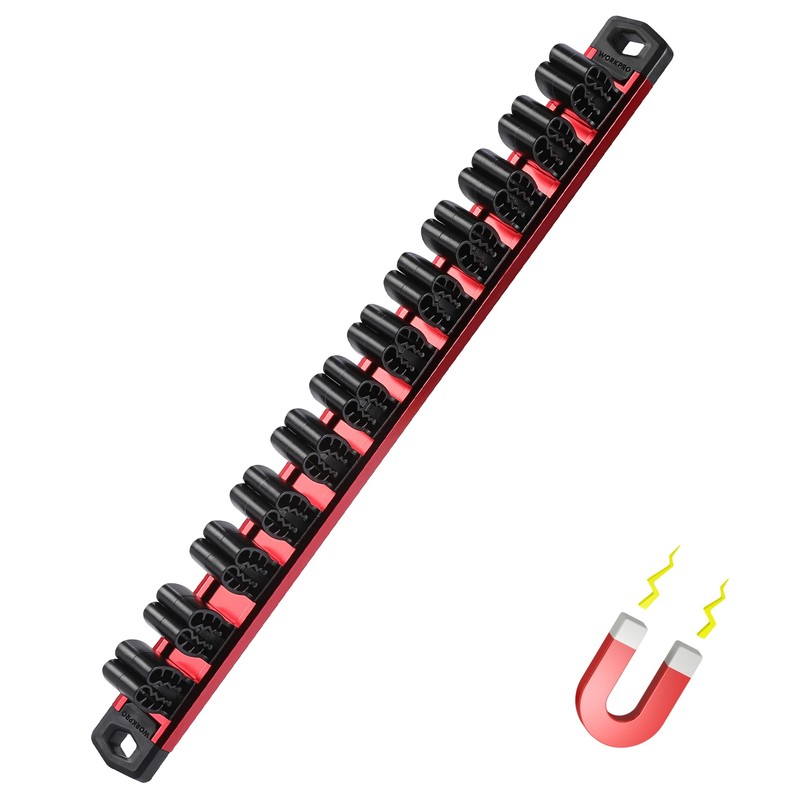 WORKPRO Magnetic Screwdriver Organizer and Wrench Organizer, Aluminum Rail Magnetic