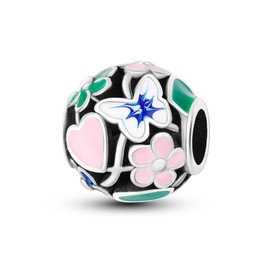 Hapour 925 Sterling Silver Charms for Charm Bracelets Necklace European Jewellery Pendant Beads Charm Birthday Bracelet Charms for Women Mother, Sterling Silver, Cubic Zirconia