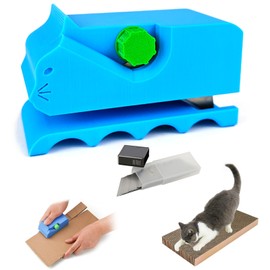 Tangdudu Cardboard Cutter for Cat Scratchers, DIY Cardboard Cutting Tool, Cardboard Strip Cutter, 3D Printed Kitten-Shaped Cutter, Handheld Cardboard Cutting Tools for Making Cat Scratchers