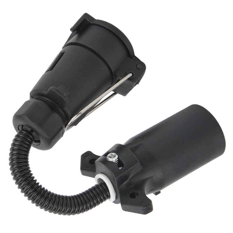 7 Way Round Trailer Plug Adapter Wire Connector RV Truck