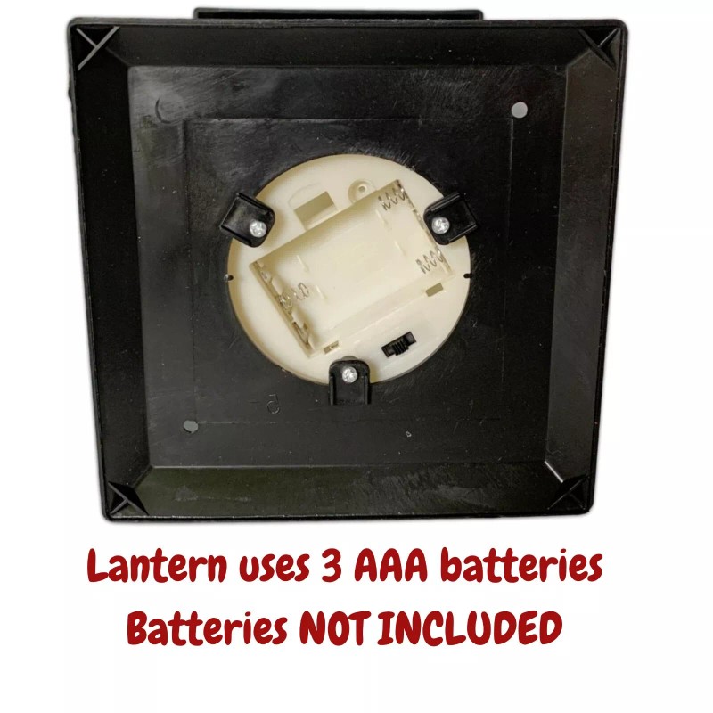 Banberry Designs Decorative Three Candle Black Lanterns Lighted LED -