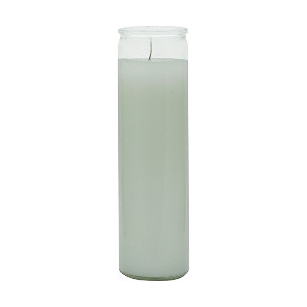 Indio 7 Day Glass Plain Color Glass Candles 8" Tall - White