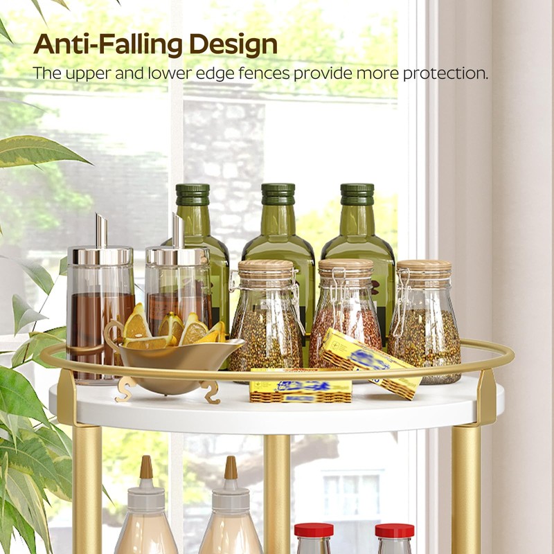 YATINEY Lazy Susan Organizer, Rotating Spice Rack, 2 Tier Spice