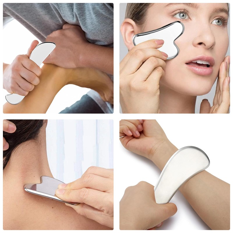 Landrain Gua Sha Stein Edelstahl, Gua Sha Schaber Faszien Tool