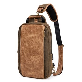 ecosmile Sling Crossbody Backpack Waxed Canvas Sling Bag Shoulder Casual Daypack Rucksack for Men Women