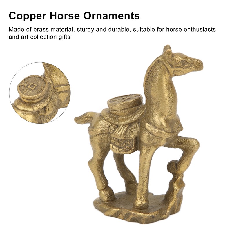 Copper Horse Ornaments Exquisite Durable Retro Craft Statue for Office