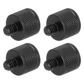 MECCANIXITY 4Pcs Mic Stand Adapter 3/8 Female to M6 Male Thread Screw Adapter Aluminum Alloy for Microphone Tripod Stand Mount Black