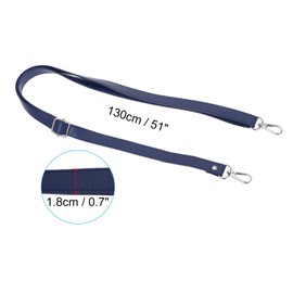 PATIKIL Leather Purse Strap Replacement 51 Inch, Adjustable Shoulder Crossbody Replacement Strap with Silver Hardware, Navy Blue