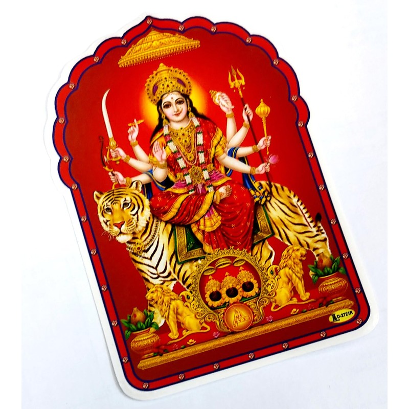 The Saviour Goddess Durga Hindu God Sticker (Size 6" x