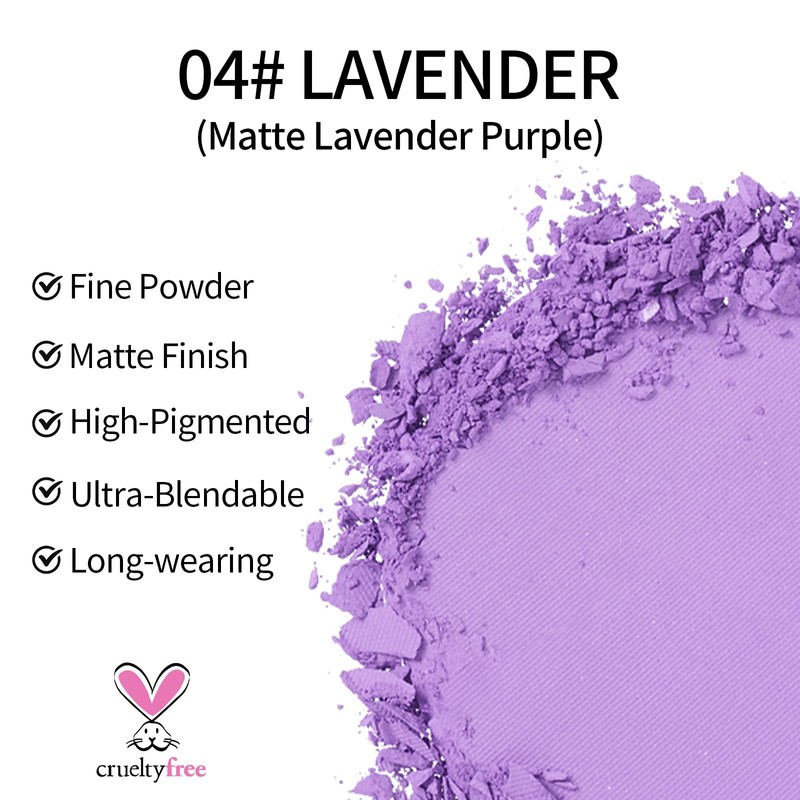 Erinde Single Purple Matte Eyeshadow Palette, Velvet Eye Shadow Compact