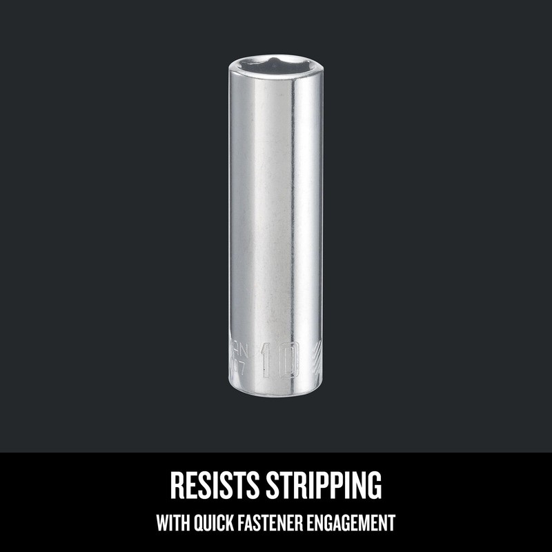 CRAFTSMAN Deep Socket, Metric, 1/4-Inch Drive, 10mm, 6-Point (CMMT44407)