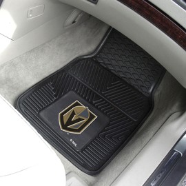 FANMATS 22901 Vegas Golden Knights 2-Piece Heavy Duty Vinyl Car Mat Set, Front Row Floor Mats, All Weather Protection, Universal Fit, Deep Resevoir Design