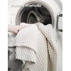 YNM Chunky Cotton Knit Throw Blanket, Medium Weight Cable Knit