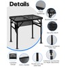 MSDADA Folding Grill Table, Height Adjustable Aluminum Table with Mesh
