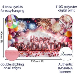 Happy Graduation Banner for Prom - Congratulations Banner - Congratulations Decorations - Well Done - We Are So Proud of You - 5x3ft