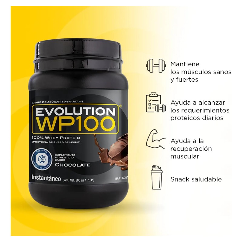 Evolution Proteina Suero De Leche Whey Wp100 800g Chocolate